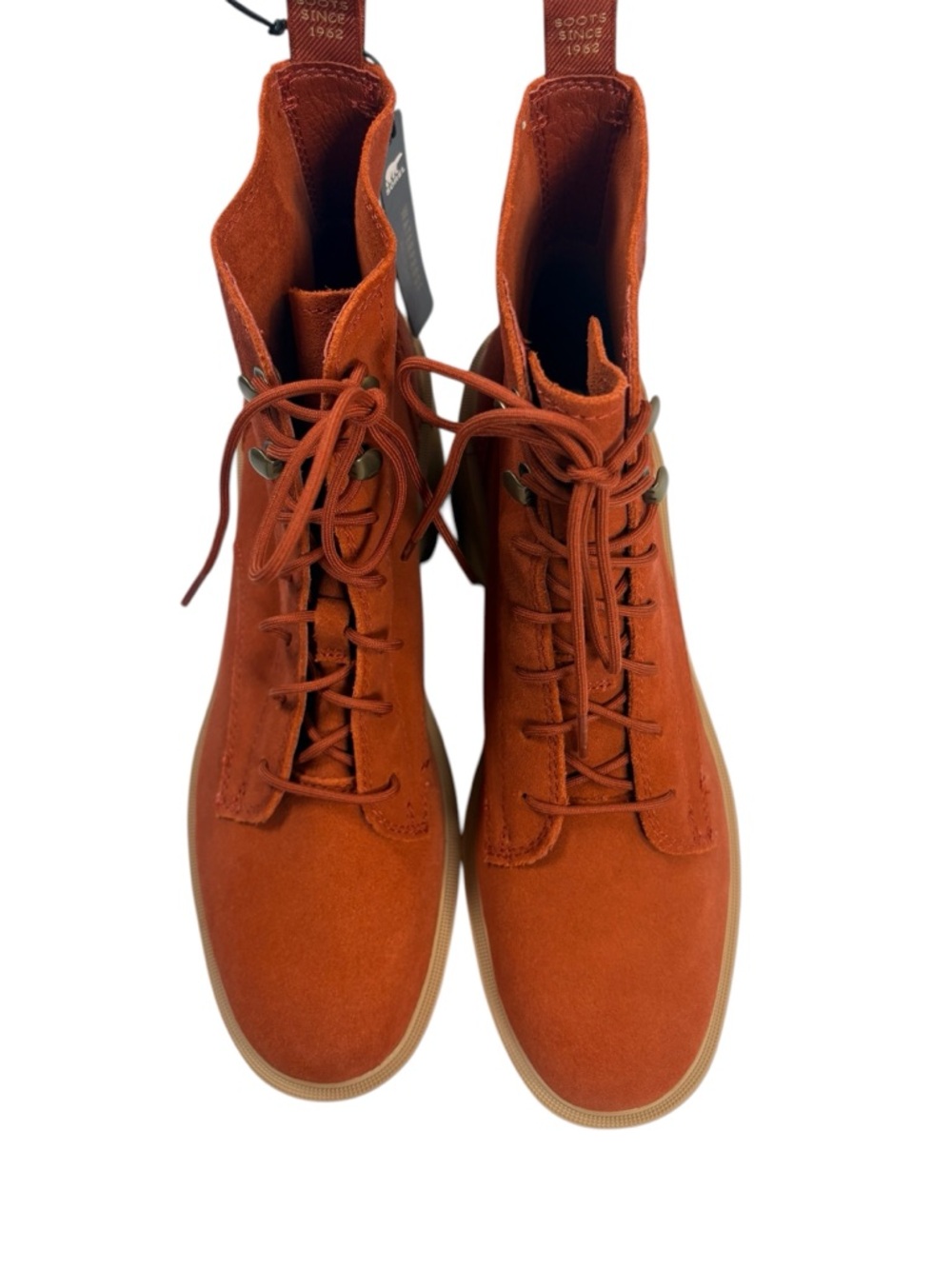 Sorel Waterproof Suede Lace Up Boots Women’s 10 Rust Orange Platform Lug Sole - Picture 5 of 12